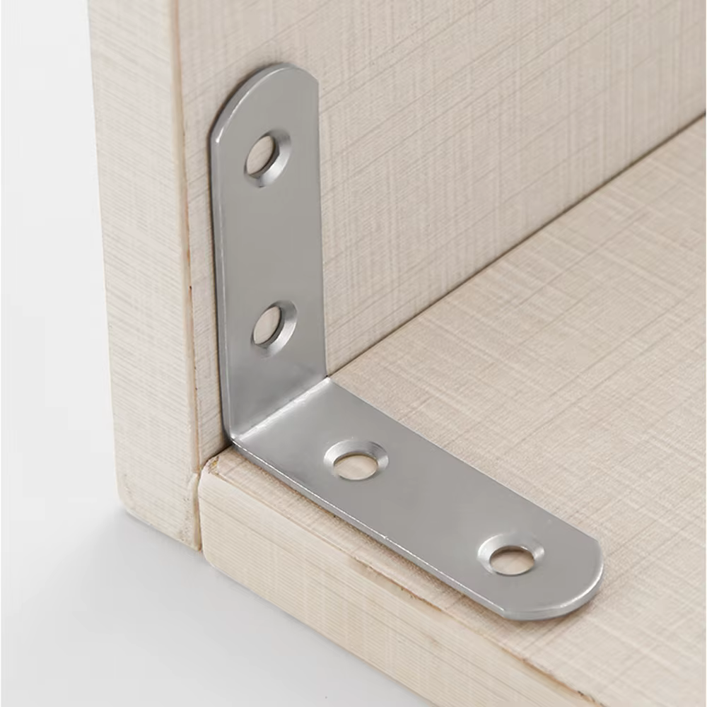 Fixation d'angle en acier inoxydable, 40x40mm, pratique, joint épais à angle droit, pour meubles de