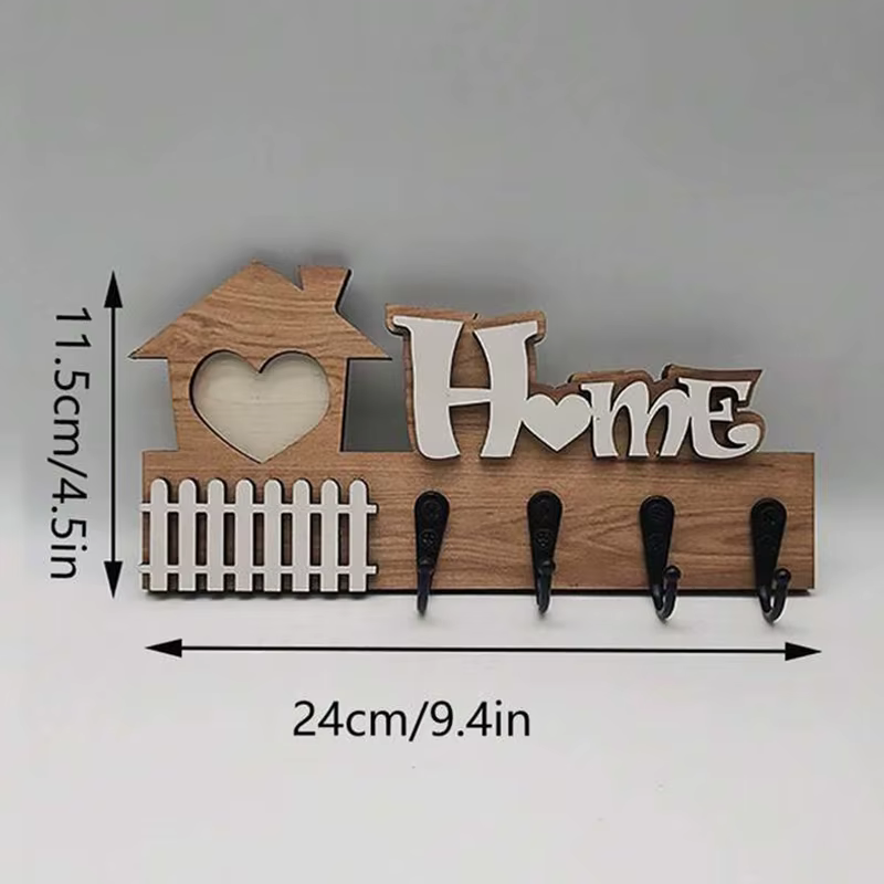 Crochets muraux en bois, cintres muraux pour porte, décoration d'entrée, porte-clés, artisanat en bo