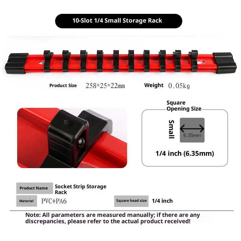 Organisateur de douilles universel droit 1/4" 3/8" 1/2" Support mural pour douilles et clés Boîte de