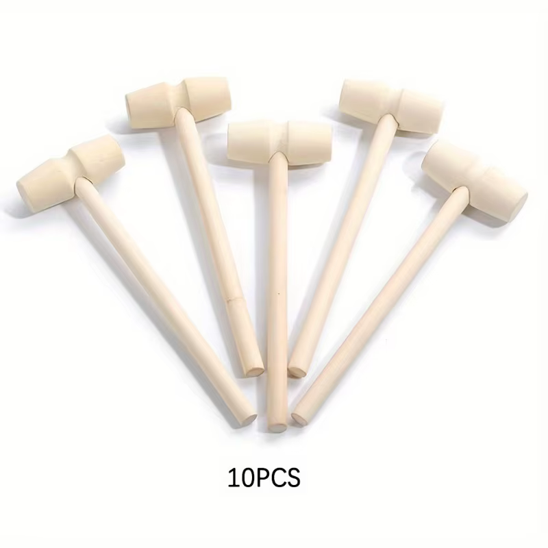 Lot de 10 mini marteaux en bois – Polyvalents pour le chocolat, les loisirs créatifs et les marteaux