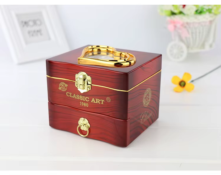 Boîte à musique de ballet pour filles, boîte à bijoux en plastique rotative, cadeau pour enfants, an