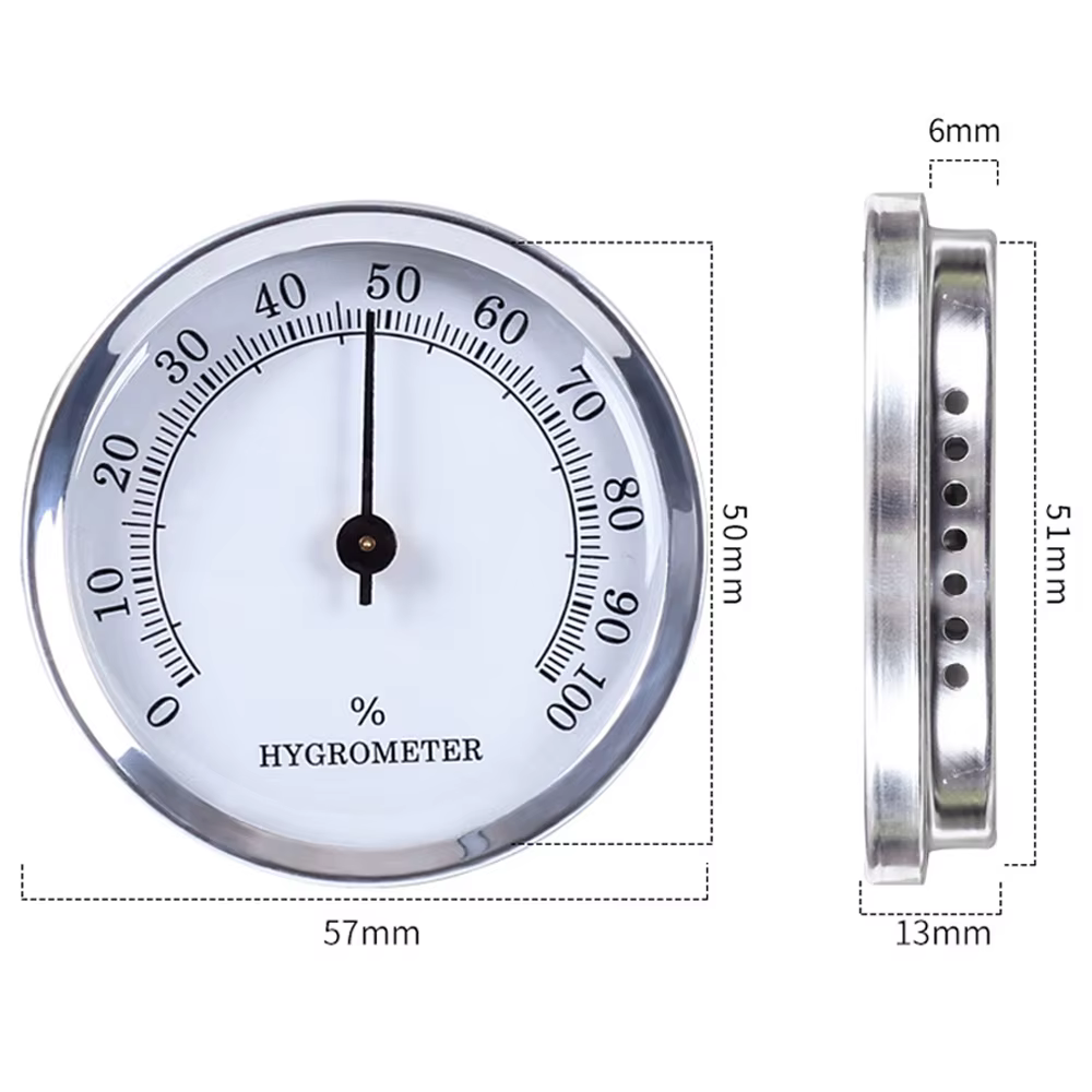 Hygromètre mécanique 57mm, sans batterie, Portable, précis, Durable, pour l'intérieur et l'extérieur