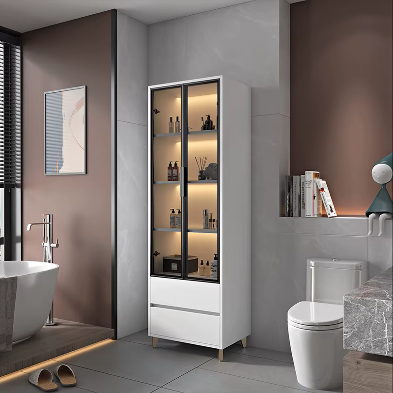 Armoire latérale de salle de bain, meuble de rangement léger de luxe à Induction intelligente, moder