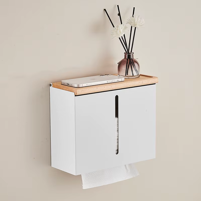 Porte-papier hygiénique mural, boîte de rangement, accessoires pour salle de bain, cuisine, salle de