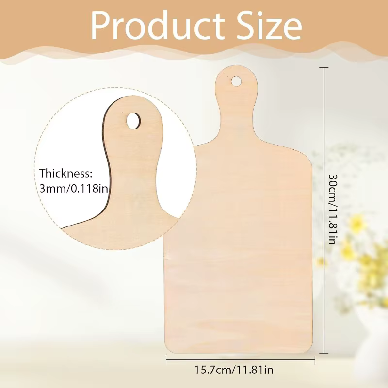 Lot de 2 planches à découper de grande taille 30x16cm pour artisanat, planches à charcuterie en bois