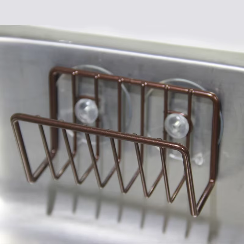 Étagère de rangement en acier inoxydable pour éponge d'évier, boule de fil de cuisine, chiffon, supp