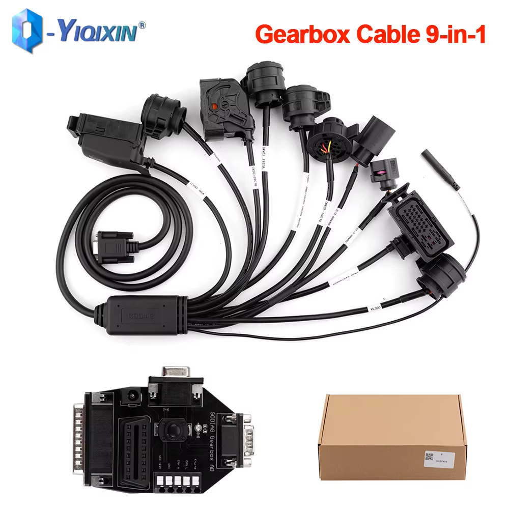 Câble de boîte de vitesses GODIAG 9-en-1, compatible avec AUTEL GBOX XHORSE Multiprog, pour VAG DQ20