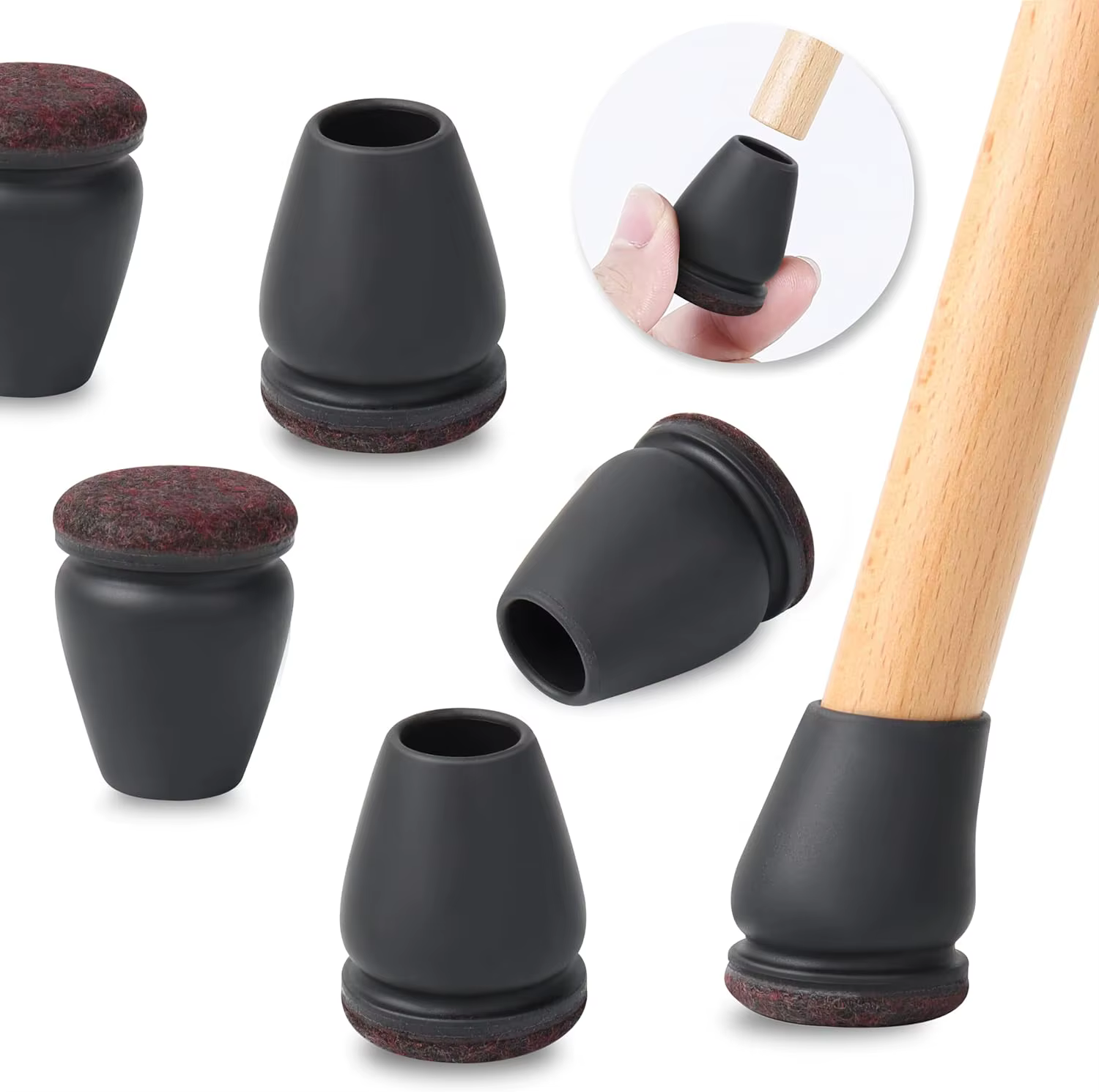 Protecteur de sol pour pieds de chaise, 8 pièces, couvre-pieds en feutre 15 ° Diagonal avec coussi