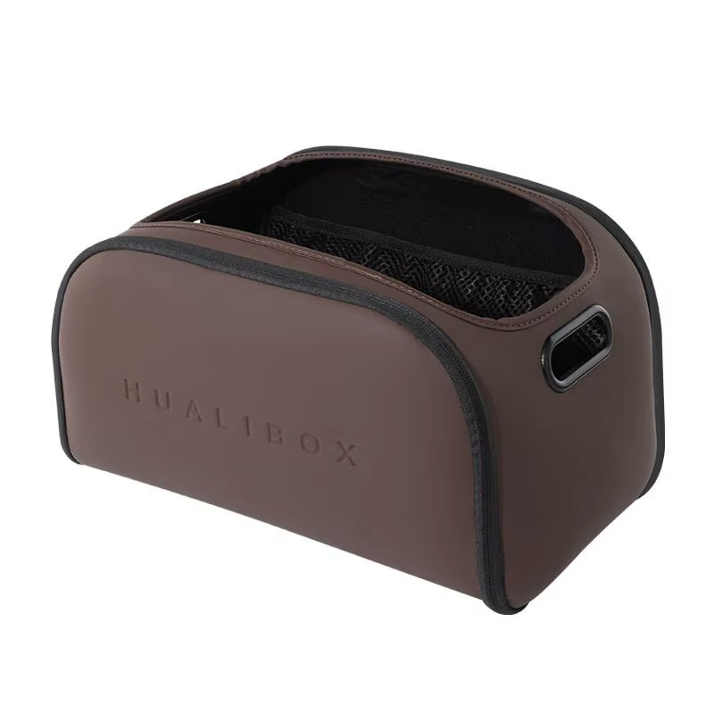 Boîte de rangement multifonctionnelle de luxe en cuir pour voiture, grande capacité, organisateur la