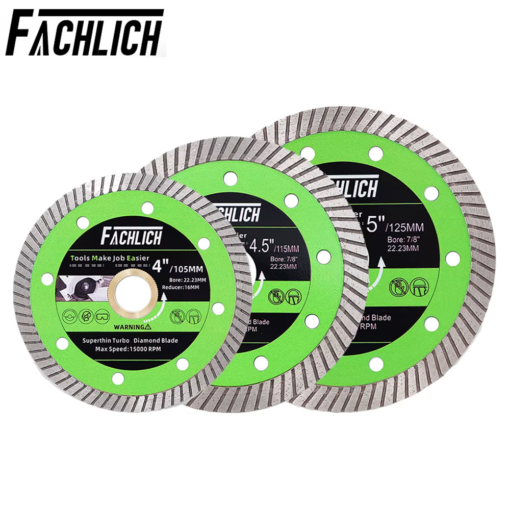 FACHLICH 1/2/5 pièces 4/4.5/5 pouces lames de scie Turbo Super-minces disque de coupe pour carreaux 