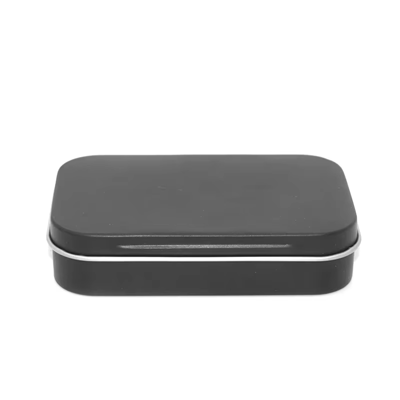 HOMEFISH Mini boîte rectangulaire vide en fer blanc avec couvercle à charnière, pour bonbons, pilule