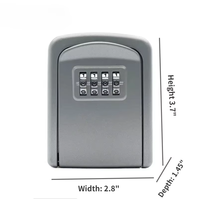 Boîte de verrouillage à clé en métal, boîte de rangement murale pour porte-clés extérieur, combinais