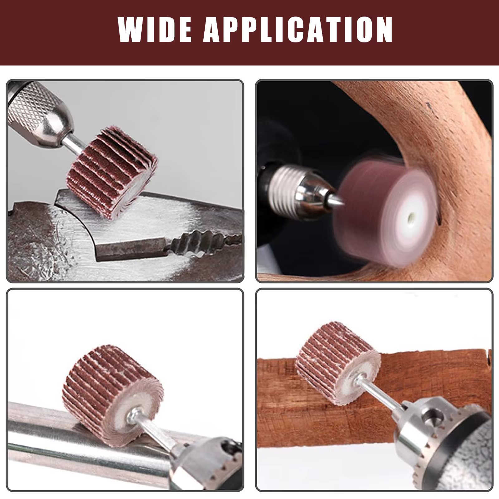 Roues de ponçage à lamelles de 10mm, 23 pièces, pour accessoires Dremel, meuleuse, ponceuse à clapet