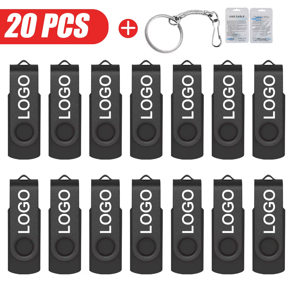 20 pcs/lot Logo personnalisé USB 2.0 clé USB 4GB 8GB 16GB 32GB clé USB 64GB clé mémoire capacité rée