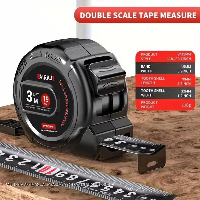 AIRAJ – ruban à mesurer en acier à haute teneur en carbone, 7.5/5/3M, coque Anti-chute givrée épaiss