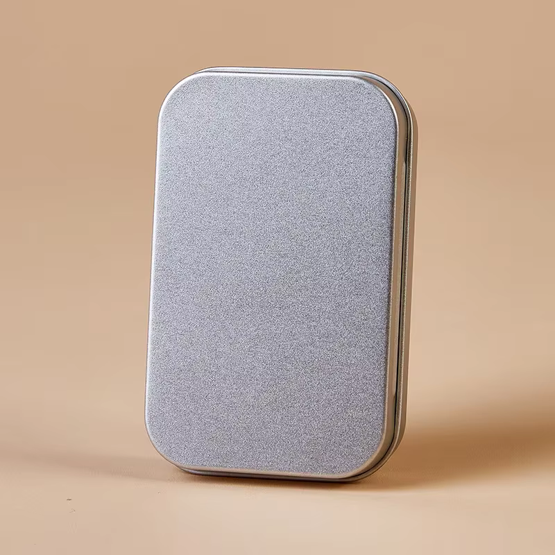 Mini boîte en fer blanc vide rectangulaire en métal, étuis à pilules de bonbons, bacs, conteneurs à 