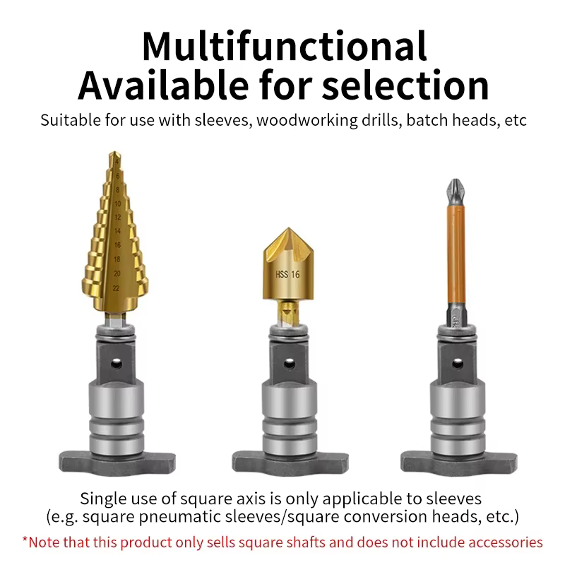 Adaptateur de clé électrique multifonctionnel, tête carrée, arbre en T, clé à chocs électrique sans 