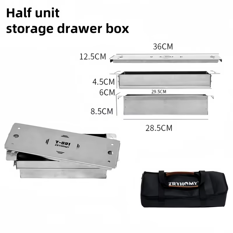 IGT – unité de Table à 0.5 tiroirs, boîte de rangement en acier inoxydable, organisateur Double couc