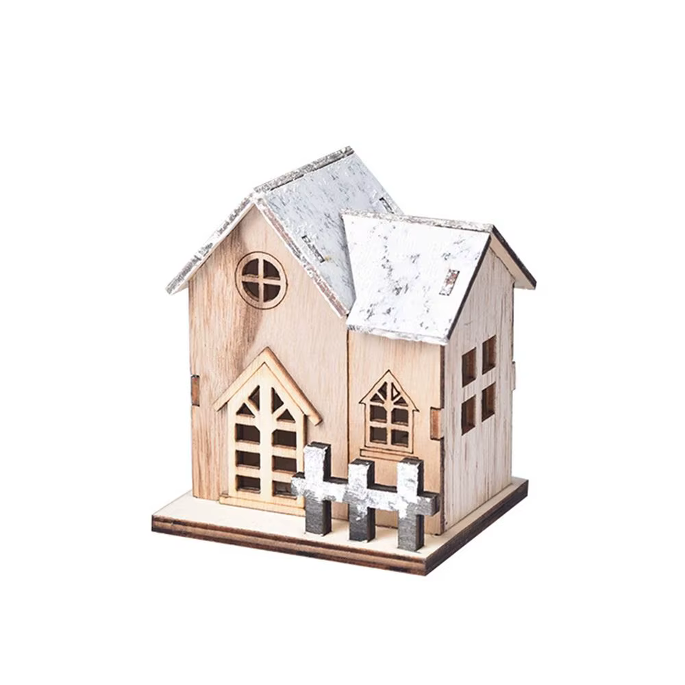 Bricolage cadeau de noël chalet lumière LED cabane cabine lumineuse décorations de noël maison en bo