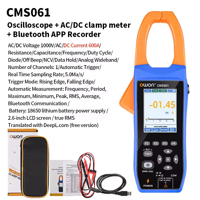 Pince multimètre OWON CMS061/101 True RMS |   Oscilloscope + Enregistreur 3 en 1 |   Mesure AC/DC | 