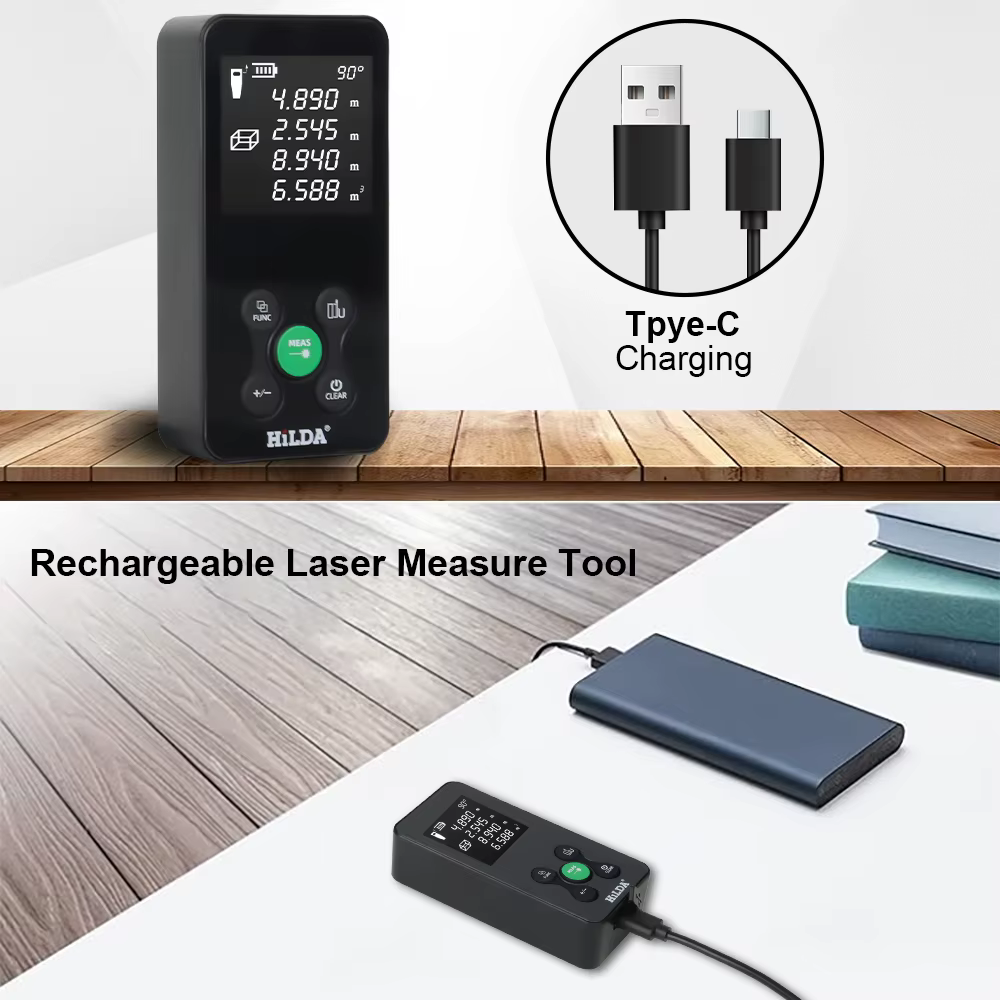HILDA 50/100/120M télémètre Laser lumière rouge/verte Distance Laser bande numérique mesure Laser d'