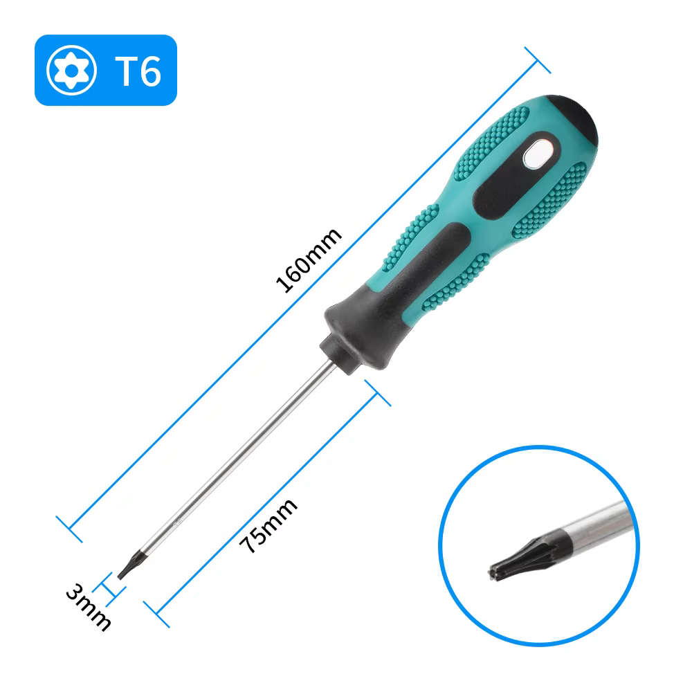 Tournevis Torx magnétique de précision T5 T6 T7 T8 T9 T10 T15 T20 T25 T27 T30 Kit d'outils manuels d