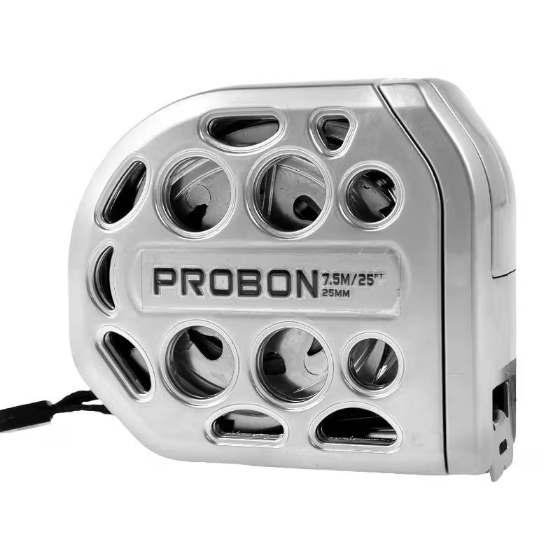 Mètre ruban en acier inoxydable de 25 pieds, règle rétractable étanche, échelle double face en centi