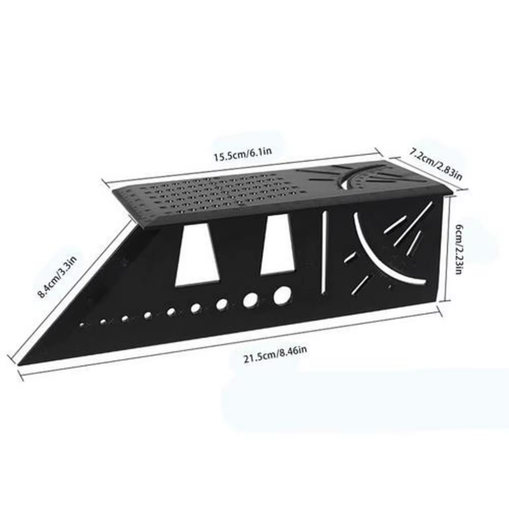 Règle de mesure carrée de ligne de charpentier, règle de ligne de 45 degrés à 90 degrés, règle en fo