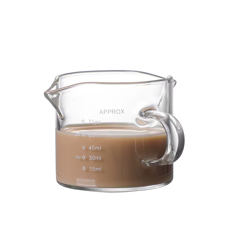 Tasse à mesurer en verre avec poignée, tasse à lait expresso, tasse de cuisine avec échelle, récipie