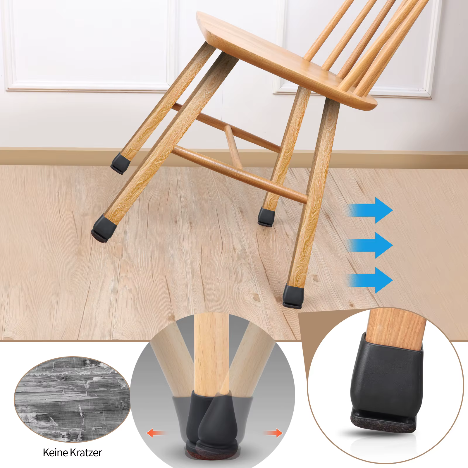 Protecteur de sol pour pieds de chaise, 8 pièces, couvre-pieds en feutre 15 °   Diagonal avec coussi