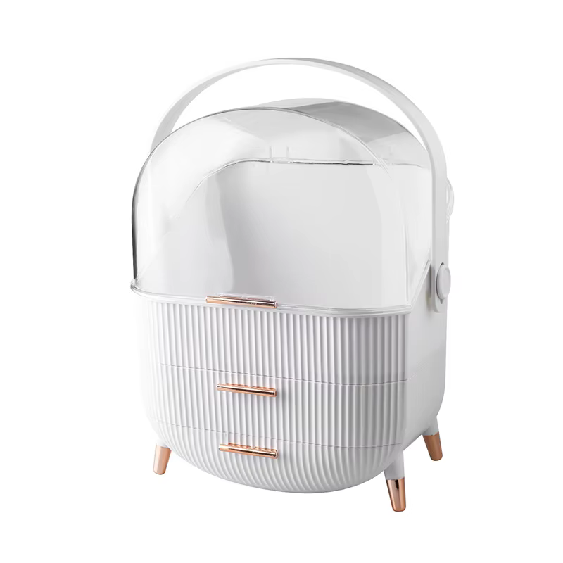 Boîte de rangement pour cosmétiques, grande capacité, étanche à l'eau et à la poussière, bijoux, maq
