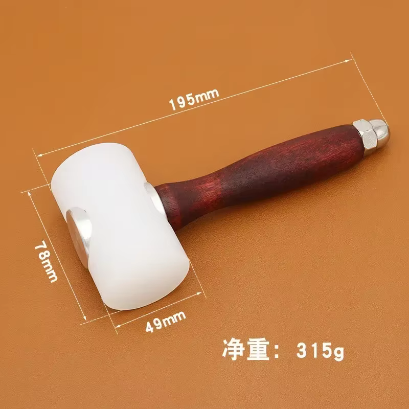 Marteau de sculpture en cuir professionnel avec manche en bois, marteaux en nylon, maroquinerie, poi