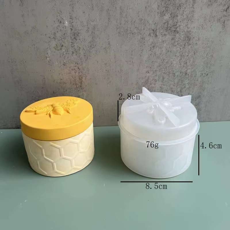 Moule en Silicone pour bricolage, boîte de rangement hexagonale pour miel, moule en gypse de ciment 