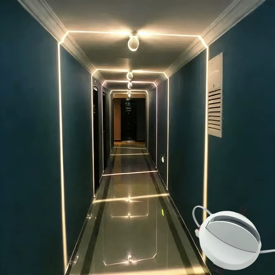 Applique murale LED encastrée 12W 360 degrés pour éclairage de contour intérieur, lampes de cadre de