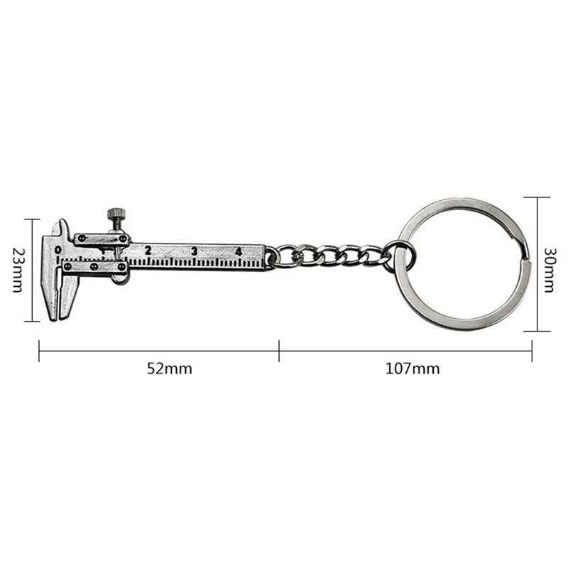Mini règle en métal Vernier pied à coulisse Portable 0-40mm porte-clés outils de mesure voiture Turb