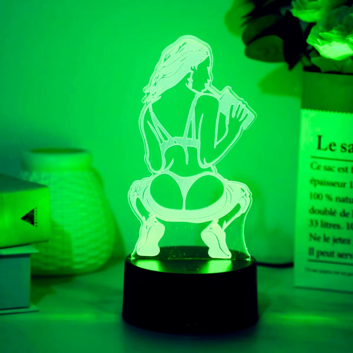 Lampe de nuit tactile à sept couleurs dégradées, lumière visuelle 3D, lumière d'ambiance pour la mai