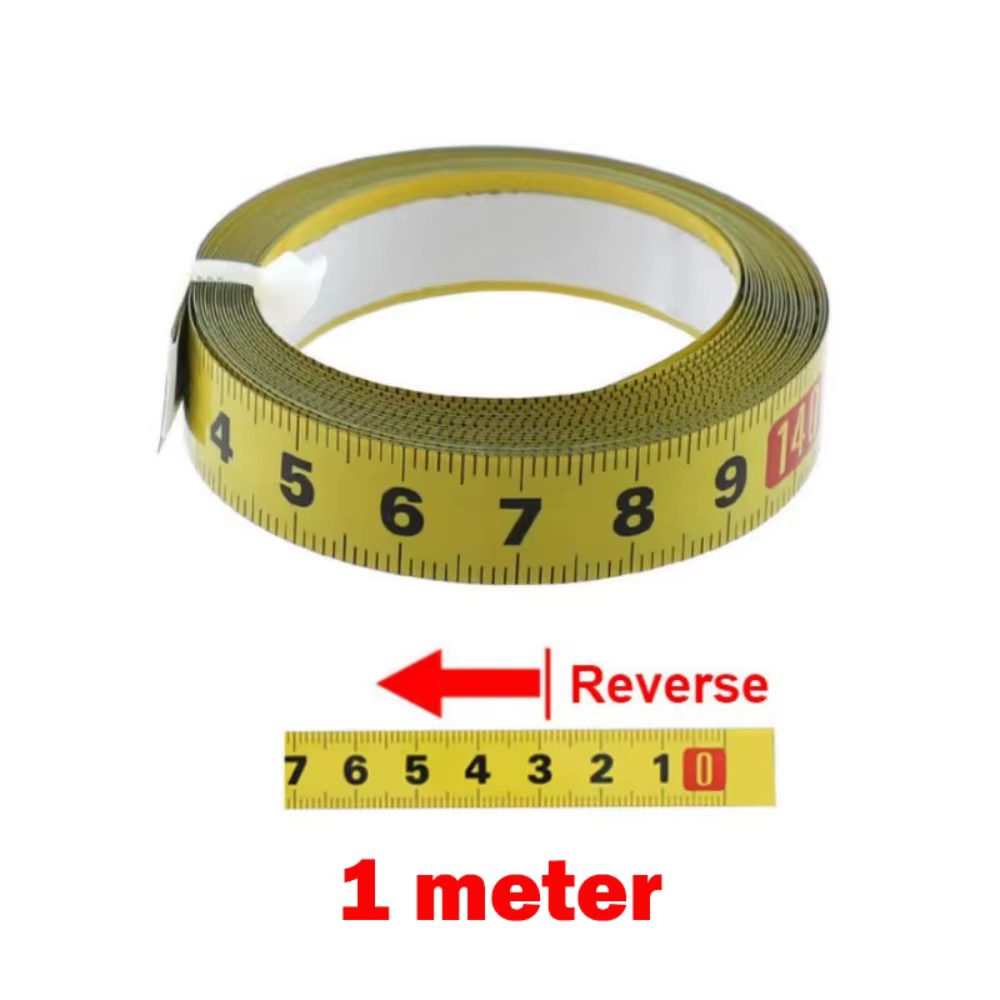 Ruban à mesurer auto-adhésif durable en acier, échelle métrique, ruban à mesurer en métal, 1-5 mètre
