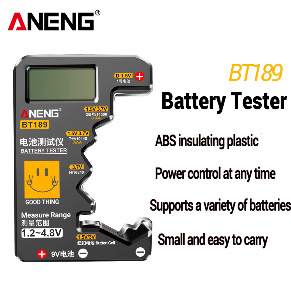 ANENG BT189 testeur de batterie universel pour Batteries C,AA,AAA,D,N,9V 6F22 1.5V 3V pile bouton in