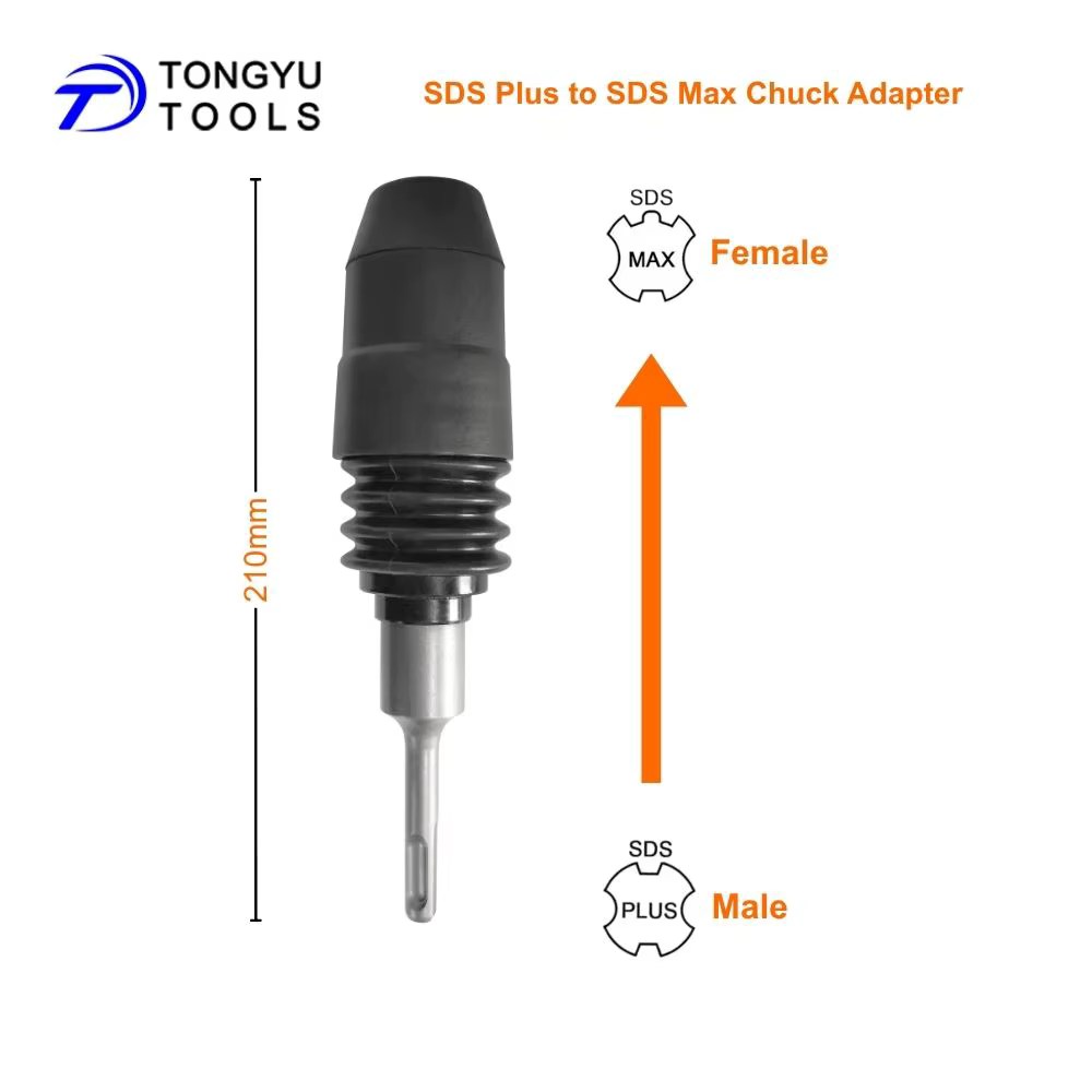 Adaptateur de marteau perforateur SDS Plus vers SDS Max, convertisseur de burin de 210 mm