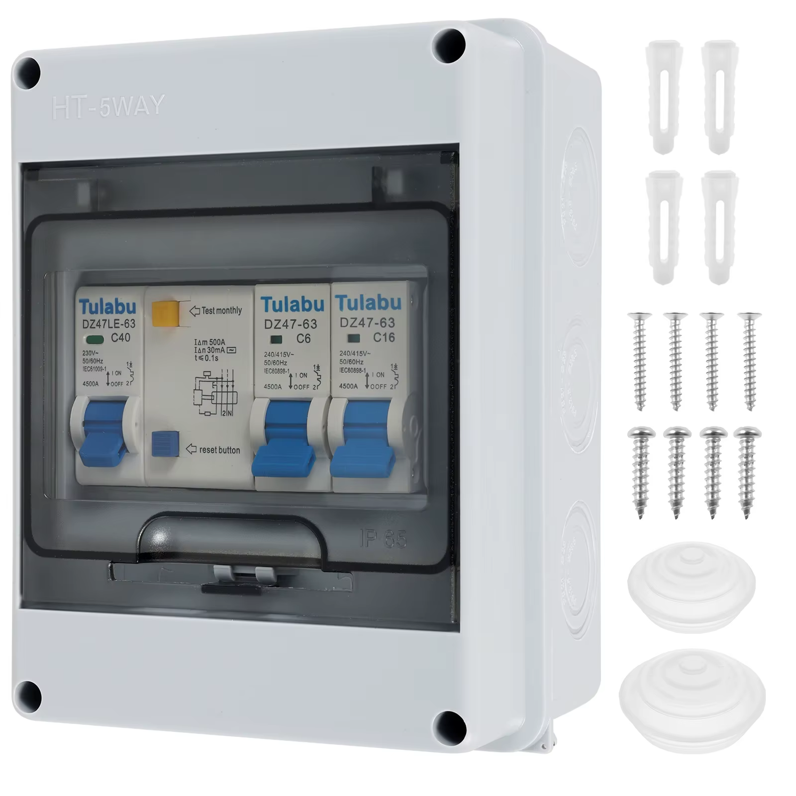 Boîtier de distribution électrique extérieur étanche pour usage domestique, disjoncteur 2 voies, boî