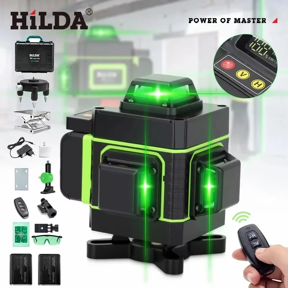 HILDA niveau Laser 16 lignes 4D auto-nivelant 360 croix horizontale et verticale ligne de faisceau L
