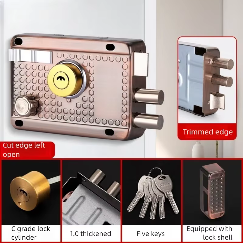 Serrures de porte extérieures en acier inoxydable, serrure de sécurité antivol, serrure de porte en 