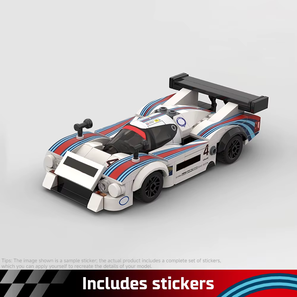 Nouveau modèle de voiture de course Lancia LC2 Martini pour la 24h de Le Mans, blocs de construction