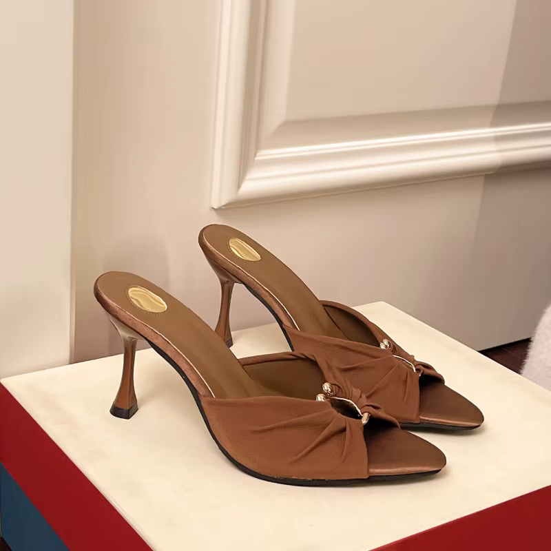 Mules d'été élégantes à talons fins pour femmes, style boîte de nuit, pour soirée, chaussures à enfi