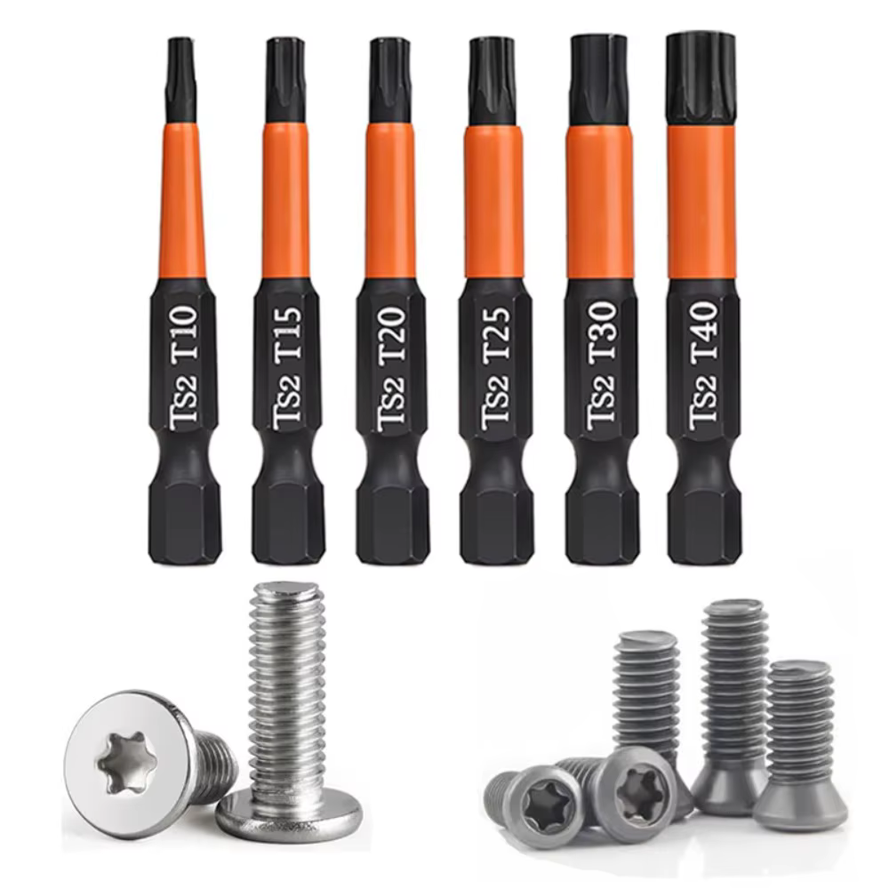 Jeu de 6 embouts de tournevis étoile, embouts hexagonaux de 1/4', embouts de tournevis étoile T10, T