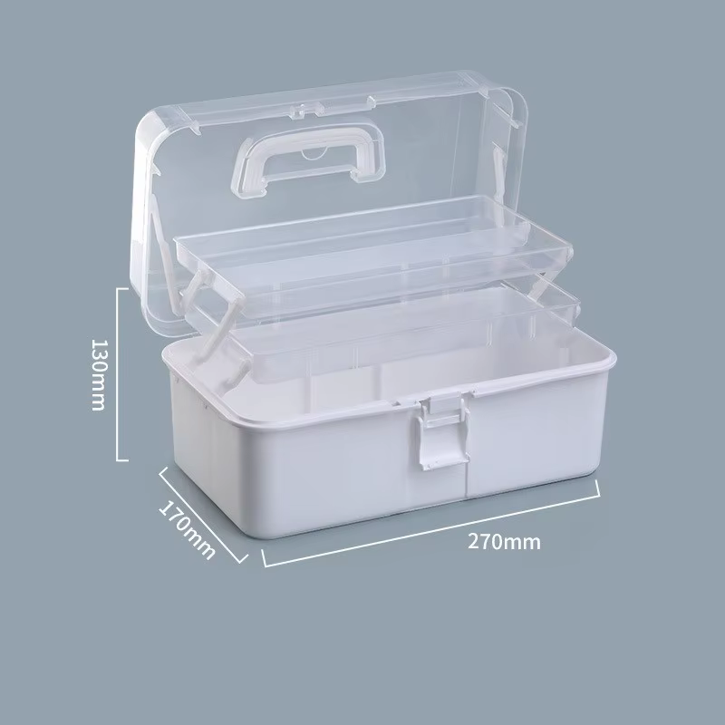Mallette de transport de boîte à outils d'art à trois niveaux – organise les pinceaux, les peintures