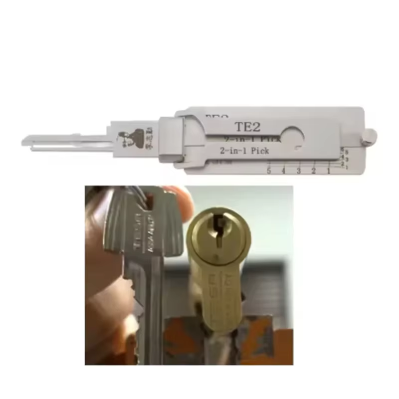 TE2 Lishi 2 en 1 sélection et décodeur de serrure pour Gainsborough pour serrures TESA porte de mais