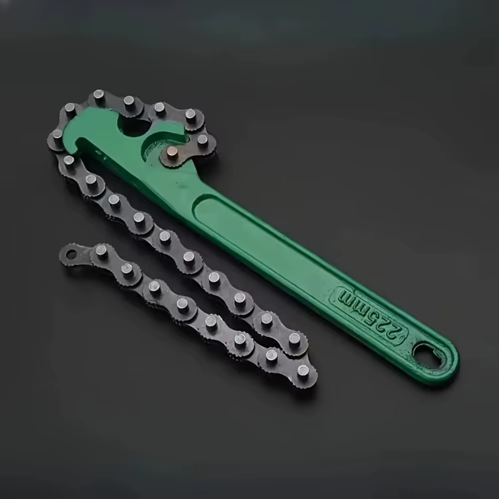 Clé à filtre à chaîne en acier robuste antidérapante pour filtre à huile, poignée ergonomique, outil