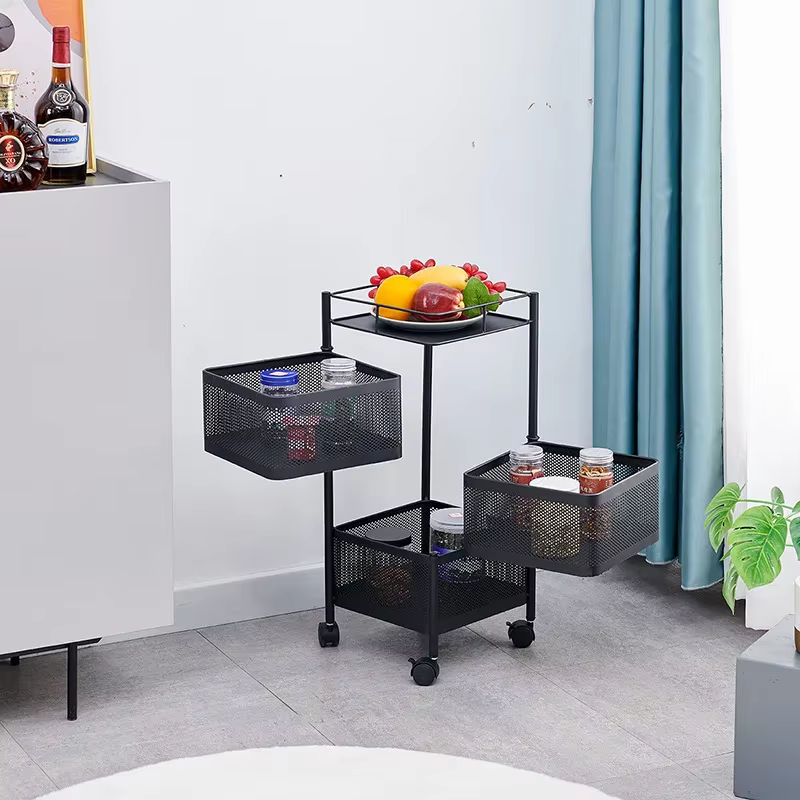 Armoire de Rangement Révoltable Carrée T1, pour Salon, Chambre à Coucher, Étagères d'Organisation, S