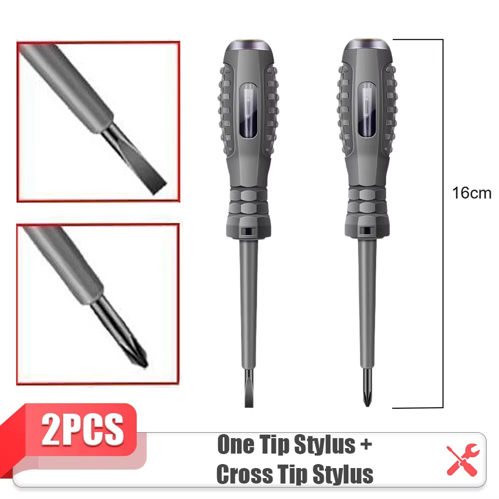 Tournevis d'électricien mot/croix 12-220V, stylo testeur de tension AC/DC, tournevis d'électricien i